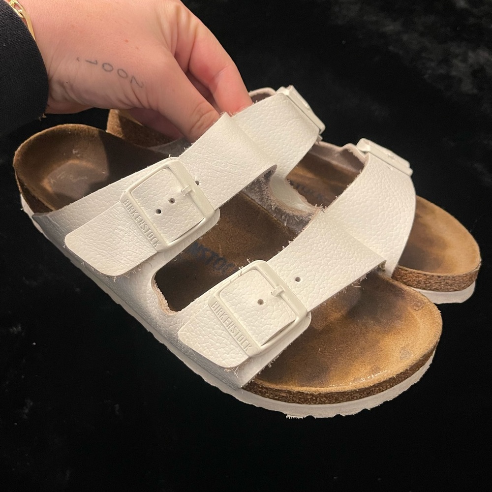 White Double Strap Birkenstocks